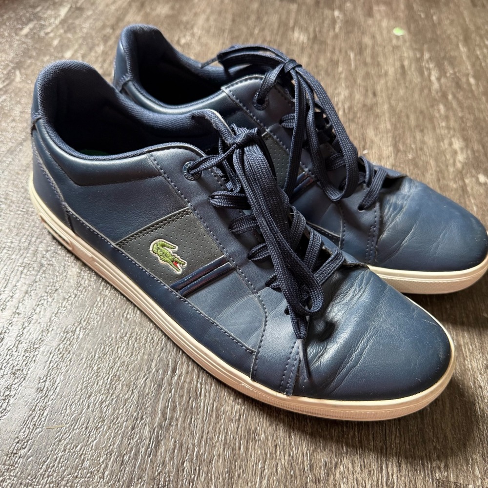 Lacoste Europa LCR BRZ Mens 9 Navy Blue Grey Low Top Sneakers 7-32SPM24098F7
